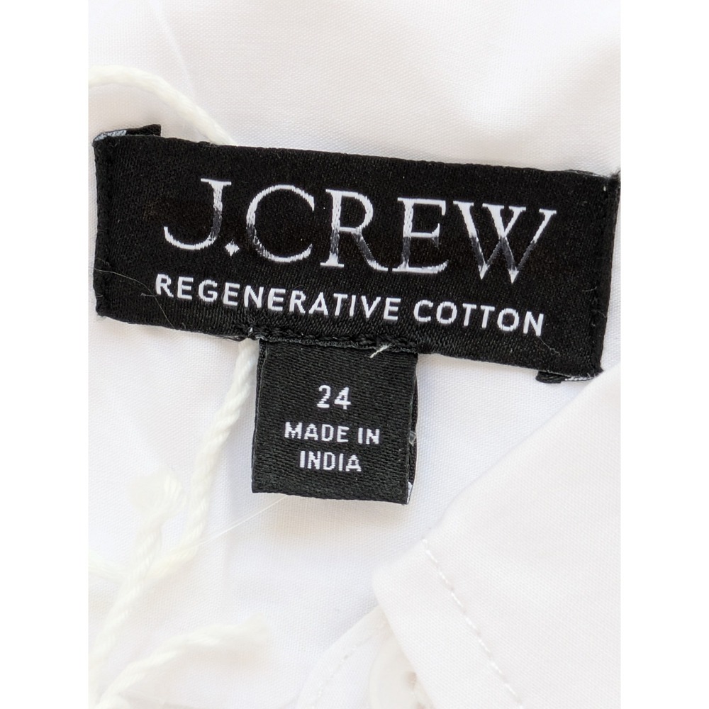 J. Crew Gamine Eyelet Trim Shirt Size 24 White NWT $138 CK076 - Picture 6 of 8
